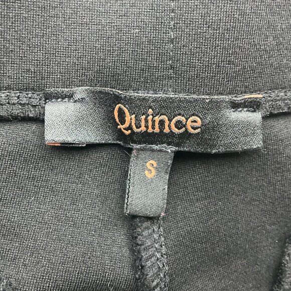 Quince Womens Small Petite Black Ponte Skinny Pull On Pants Stretch Minimalist - Picture 3 of 9
